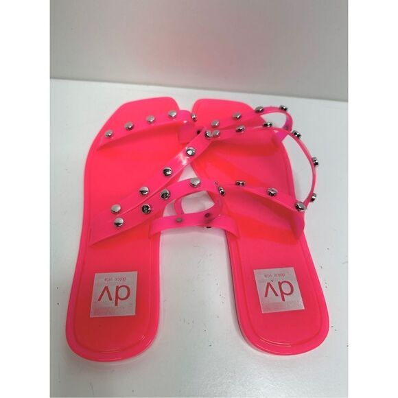 Dolce Vita Jelly Sandals Womens Size 6‎ Neon Pink Slip On Shoes NEW - Picture 7 of 11